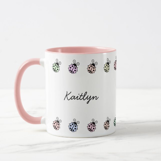 Caneca Borda Multicolante do Pastel Ladybugs (Esquerda)