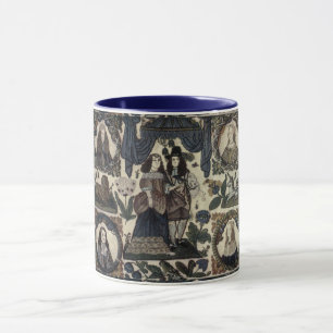 Caneca Bordado Carlos II e Sua Rainha