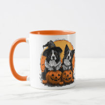 Border Collie Dogs Halloween Jack O Lanternas