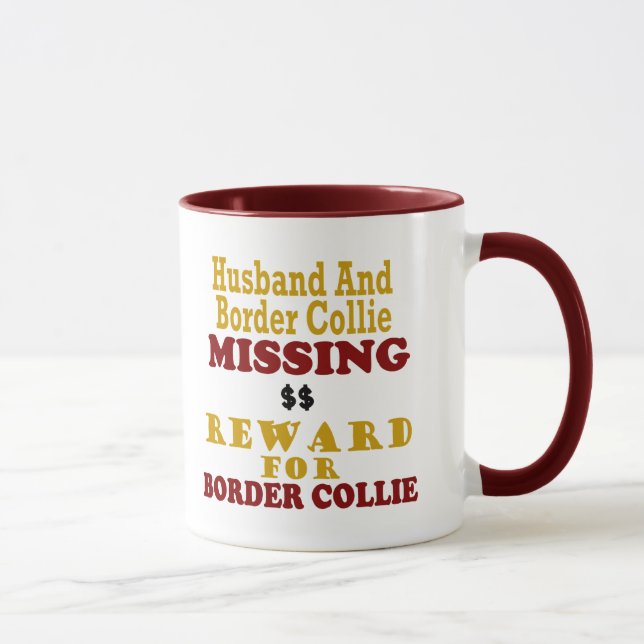 Caneca Border collie & recompensa faltante do marido para (Direita)
