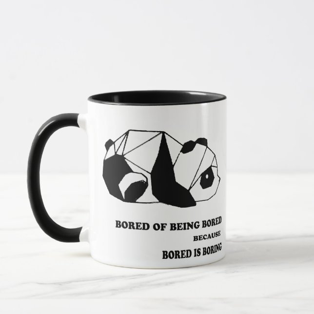 Caneca “Bored of Being Bored” Mug – Funny Panda Quote  (Esquerda)