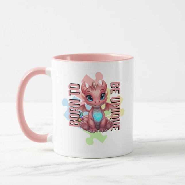 Caneca Born to Be Unique – Dragon Heart Cute Baby Dragon  (Esquerda)