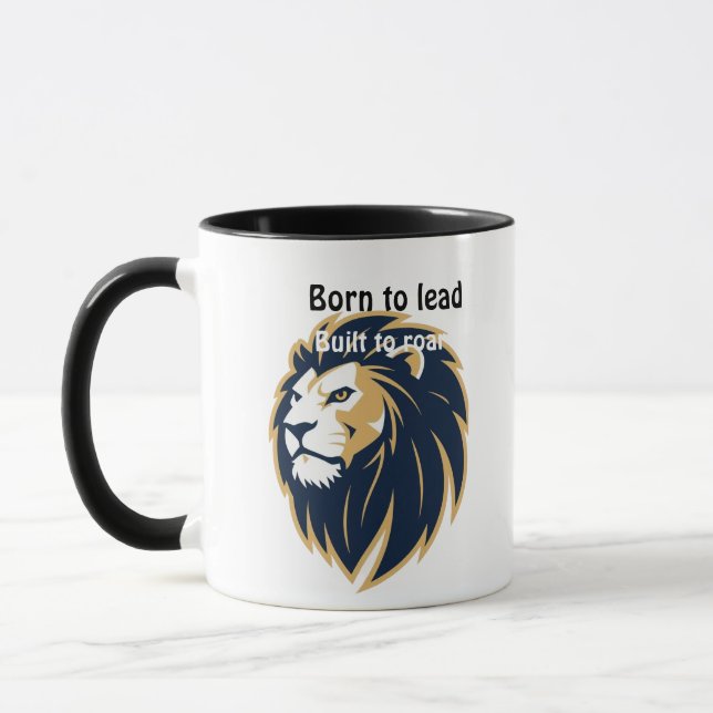 Caneca Born to Lead. Built to Roar." Lion Face Coffee Cup (Esquerda)