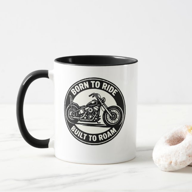 Caneca Born to Ride Built to Roam Chopper Mug (Com Donut)