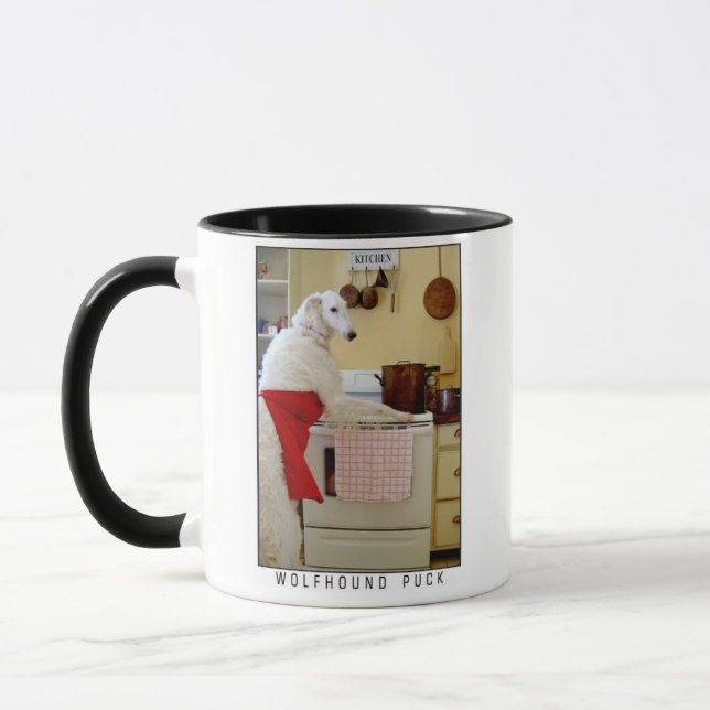 Caneca Borzoi Lebréu Russo Galgo cozinha  (Esquerda)