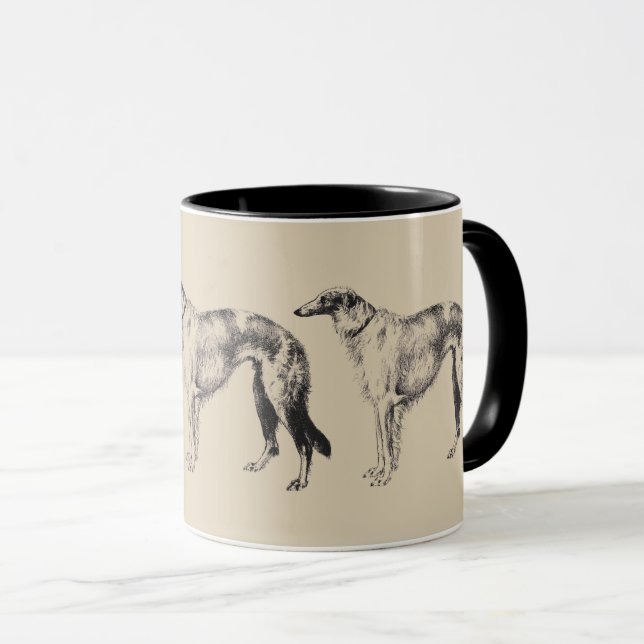 Caneca Borzoi Martynow Gravura (Frente Esquerda)