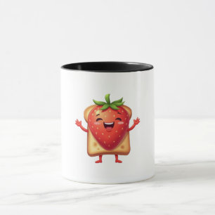 Caneca Bosta de Cartoon Feliz de Morango
