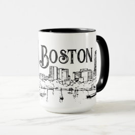 Caneca Boston Black and White Mug