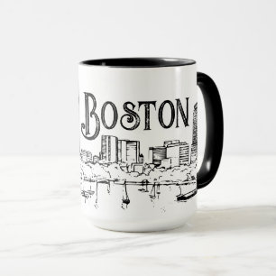 Caneca Boston Black and White Mug