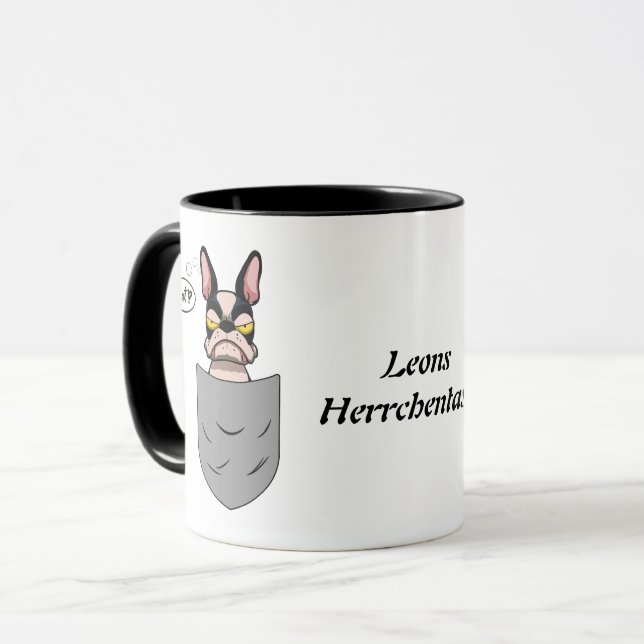 Caneca Boston Terrier in Brusttasche, lustig (Frente Esquerda)