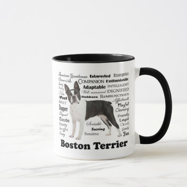 Caneca Boston Terrier Traça Mug (Direita)
