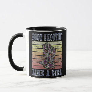 Caneca Bota de Vaqueira Sassy Fofa Atirando Como Uma Garo