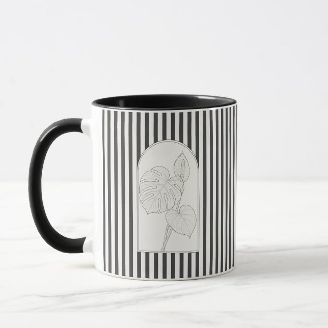 Caneca Botânica da Flor Elegante Monstera (Esquerda)