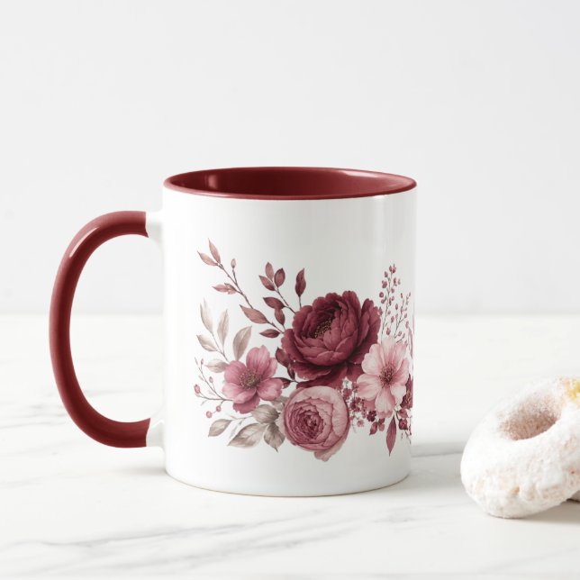 Caneca Botânica Floral Marrom (Com Donut)