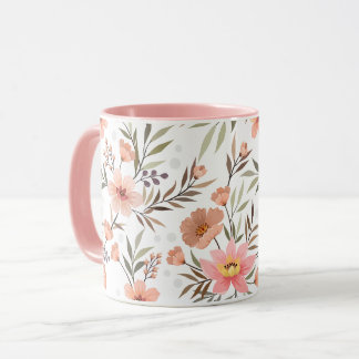 Caneca Botânica Floral Rosa Pêssego
