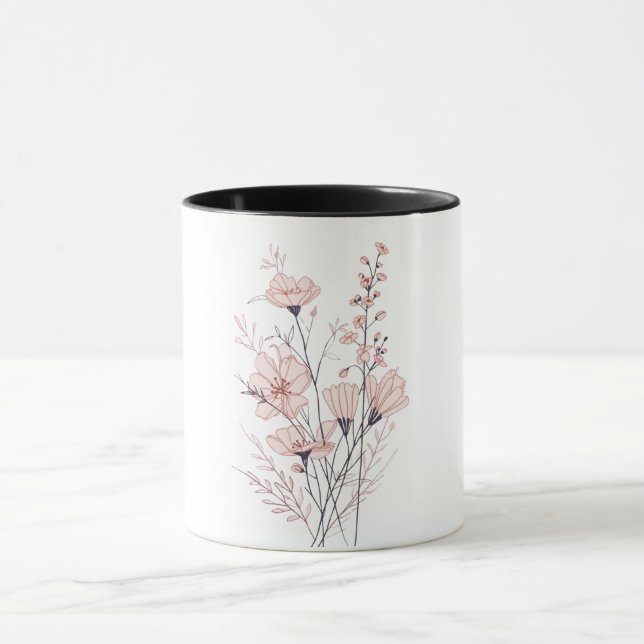 Caneca Botanical Floral Illustration | Minimal Nature Aes (Centro)