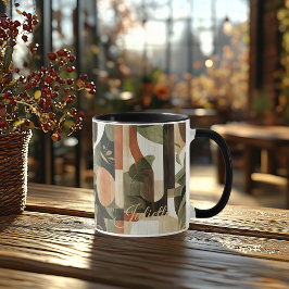 Caneca Botânico Terroso - Natureza Abstrata Personalizada