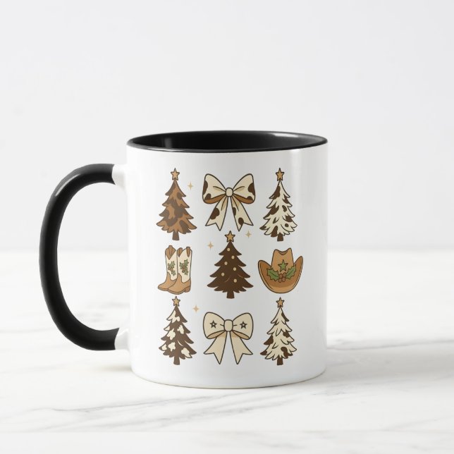 Caneca Botas de Cowboy de Natal Ocidental Papai Noel Nata (Esquerda)