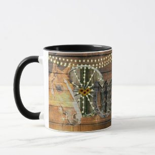 Caneca Botas de vaqueiro de ferradura de cavalo ocidental