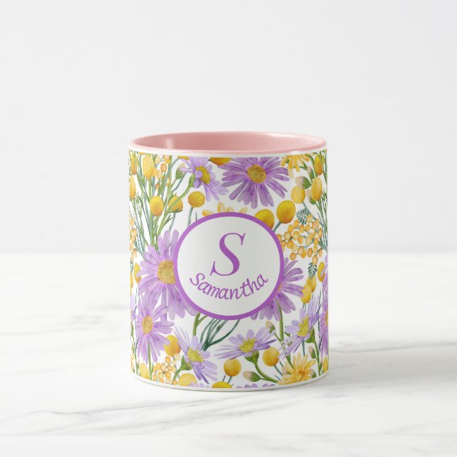 Caneca Botões Billy Personalizados E Flores de Margarida (Centro)