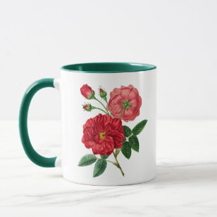 Caneca Botões de rosa, colorido vermelho,