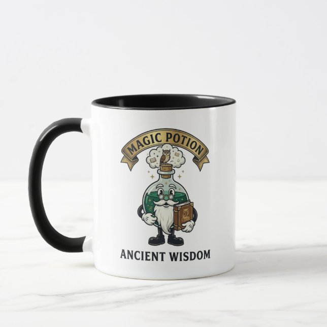 Caneca Botto Ancient Wisdom Wizard Magic Potion Owl Retro (Esquerda)