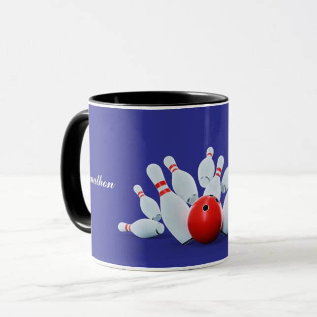 Caneca Bowling sport Ball and Pins strike! (Frente Esquerda)