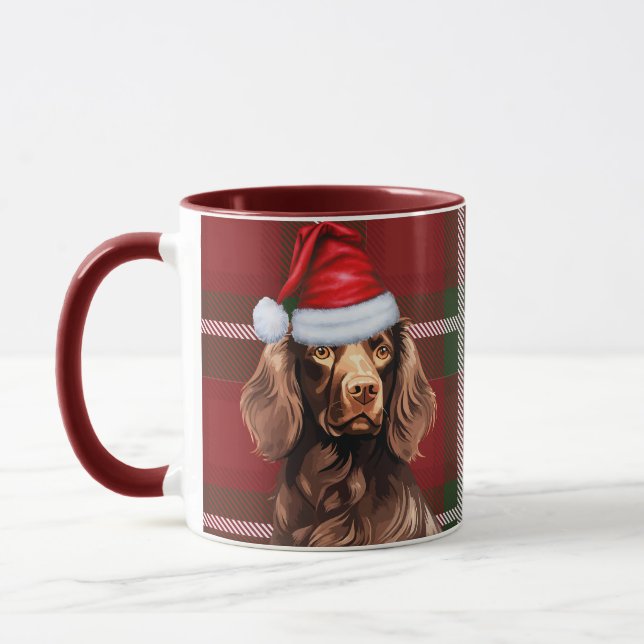 Caneca Boykin Spaniel Dog Red Holiday Natal (Esquerda)