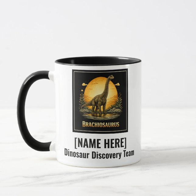 Caneca Brachiosaurus Dinossauro Pré-histórico Lua (Esquerda)