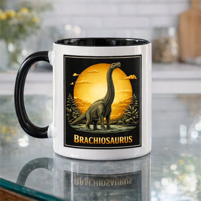 Caneca Brachiosaurus Dinossauro Pré-Histórico Lua (Criador carregado)