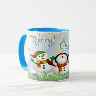 Caneca branca brilhante-Natal