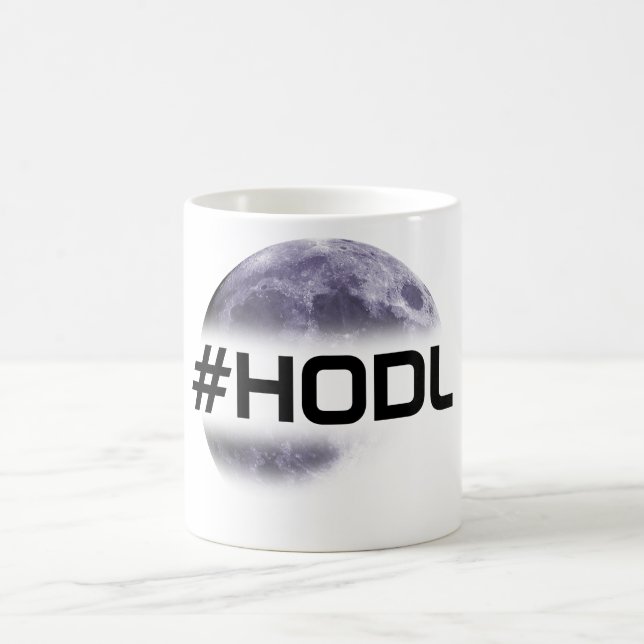 Caneca branca clássica do #HODL (Centro)