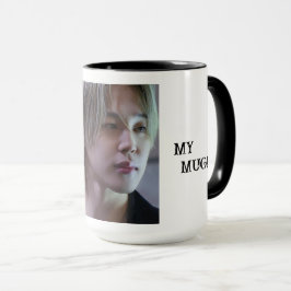 Caneca branca com foto do Jimin