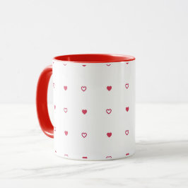 Caneca Branca – Corações Vermelhos Cheios e Vazado
