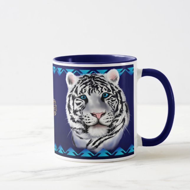 Caneca branca da cara do tigre (Direita)