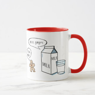 Caneca branca do leite & do gengibre com interior