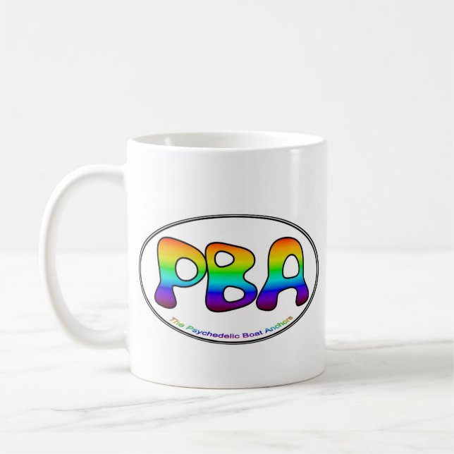 Caneca branca do Oval 15oz de PBA (Esquerda)
