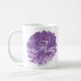 Caneca branca e clássica de café "Flor de Lavanda"