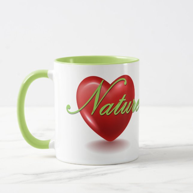 Caneca branca e verde Love Nature (Esquerda)