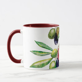 Caneca Branch de Oliveiras de Aquarela