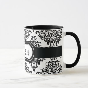 Caneca Branco bonito do preto do damasco de 311 Dovey