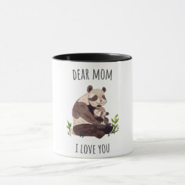 Caneca Branco Castanho, Panda Querida Mãe Mug
