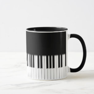 Caneca - branco do preto do teclado de piano