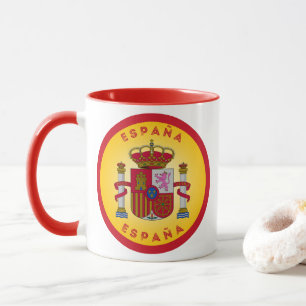 Caneca Brasão de Armas da Espanha em Forma de Círculo