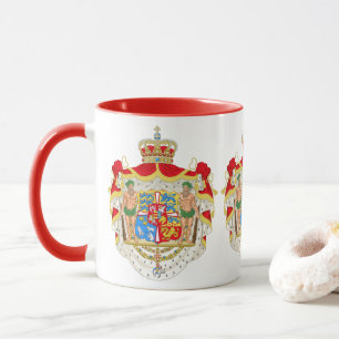 Caneca Brasão de Armas Real Dinamarquês Antigo da Dinamar
