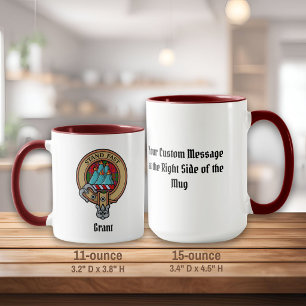Caneca Brasão do Clã Grant sobre Tartan