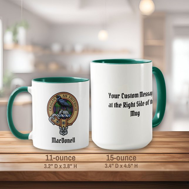 Caneca Brasão do Clã MacDonell de Glengarry sobre Tartan (Criador carregado)
