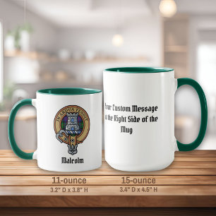 Caneca Brasão do Clã Malcolm sobre Tartan