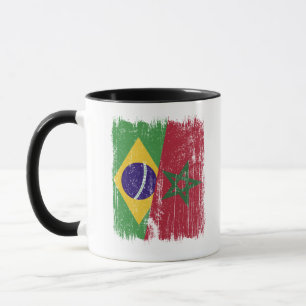 Caneca Brasil Marrocos Meia Bandeira Brasileira Marroquin