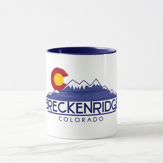 Caneca Breckenridge Colorado wood mountains mug (Centro)